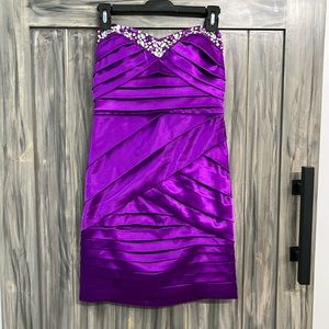Junior Size 7 Purple Satin  Party Dress